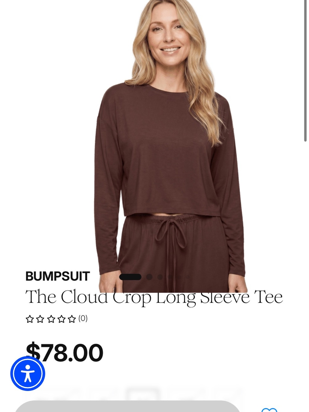 The Cloud Crop Long Sleeve Tee — Brown